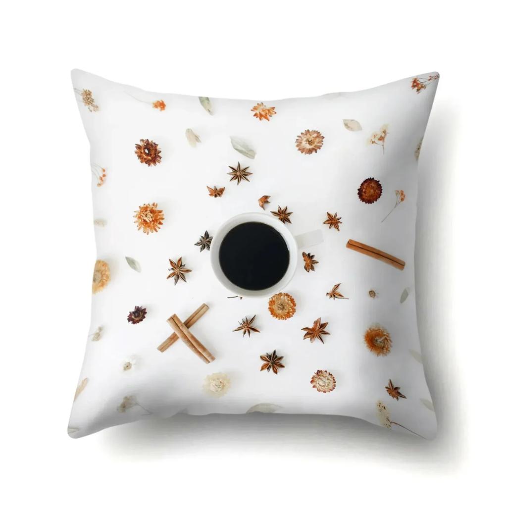 Simple Style Floral Print Pillow Cover Home Decoration Living Room Sofa Cushion Cover Office Chair Bedroom Room Decoration
