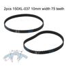 150XL037 Černý gumový ozubený hnací řemen se 75 zuby pro tichý