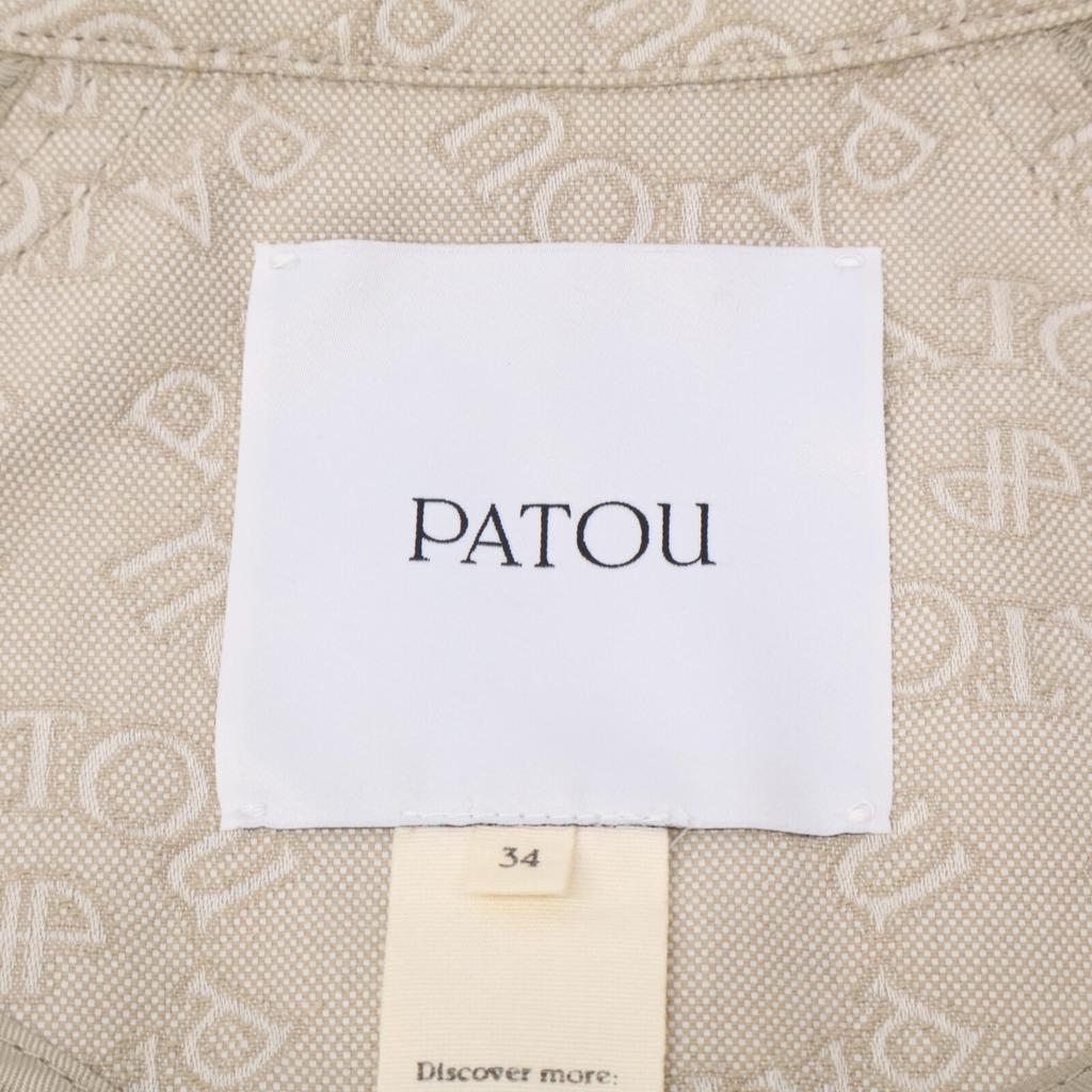PATOU Logo Embroidered Drawstring Zip Jacket Jacket 34 beigeUsed