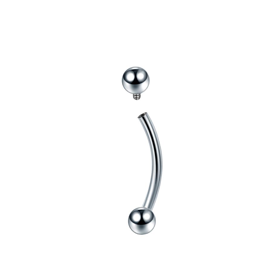 

1PC Titanium Eyebrow Piercings Internally Threaded 14G 16G Curved Barbell for Anti Eyebrow Rook Stud Cartilage Lip Rings Jewelry 16G 1.2x6x3mm