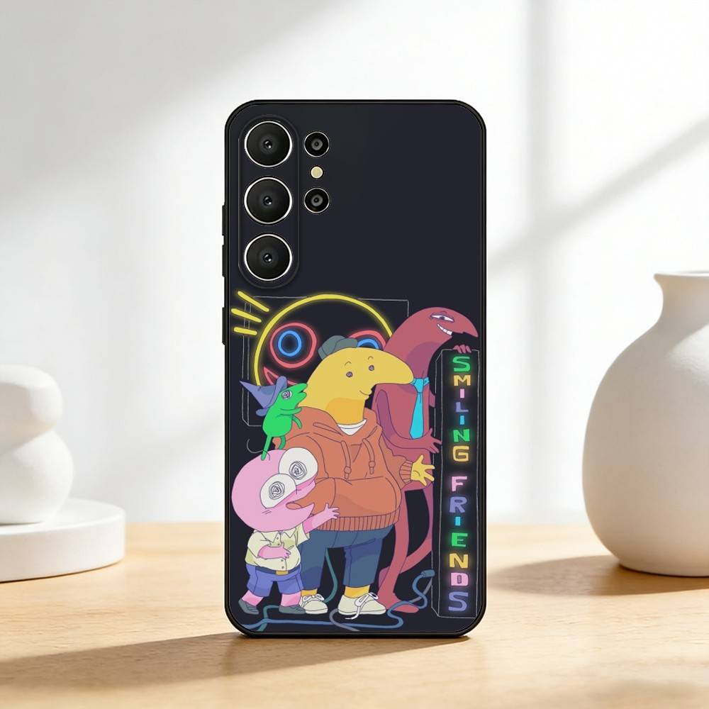 S-Smiling F-Friends Pim Charlie Phone Case For Samsung S26,S25,24,23,22,30,21,10,9,Ultra,Plus,Lite,FE Soft Black Case