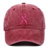 Breast Ribbon Embroidered Duckbill Cap for Sports & Sun Protection