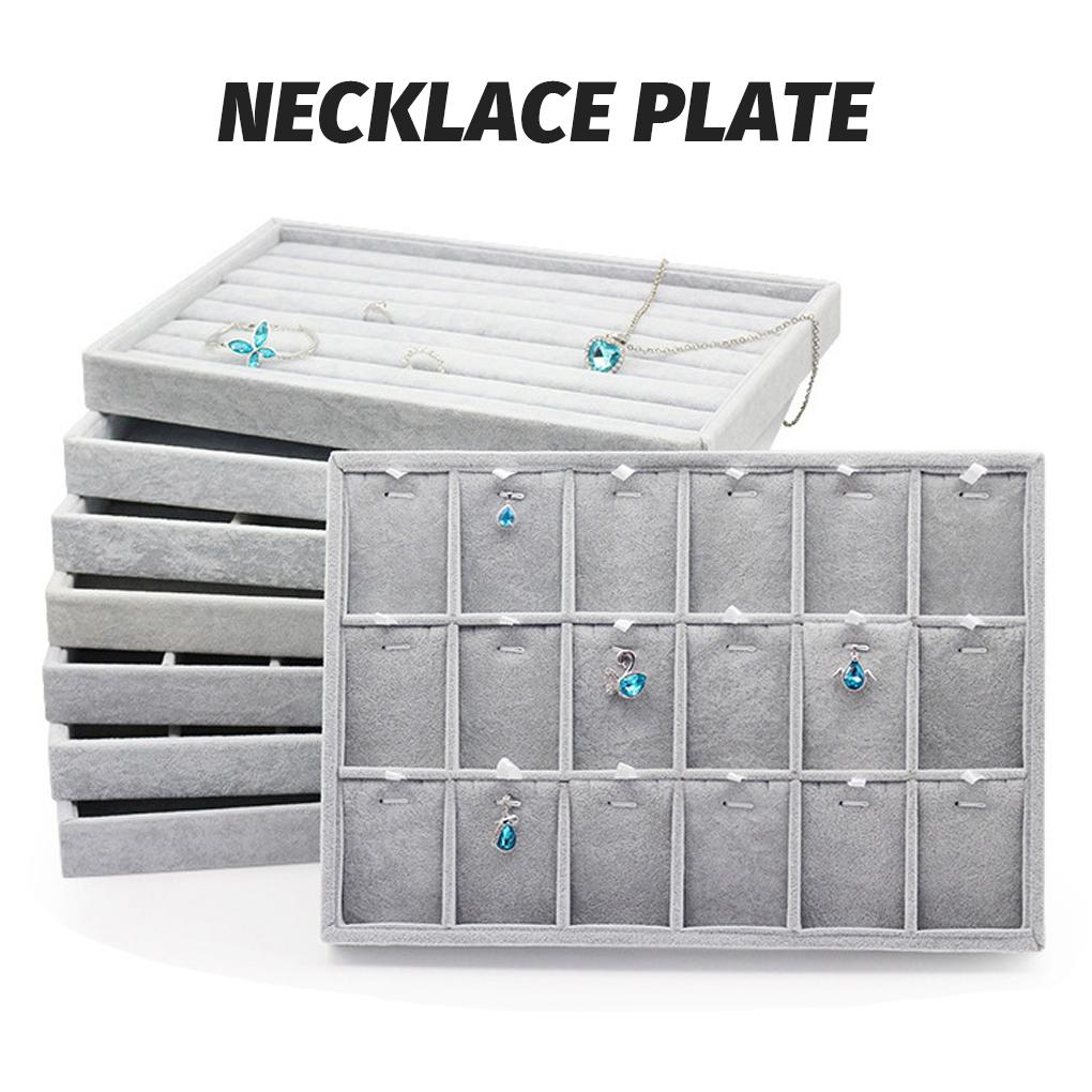 Jewelry Storage Box Portable Display Necklace Case Lints Holder Bracelet Eardrop Earstud Organizer Solid Color