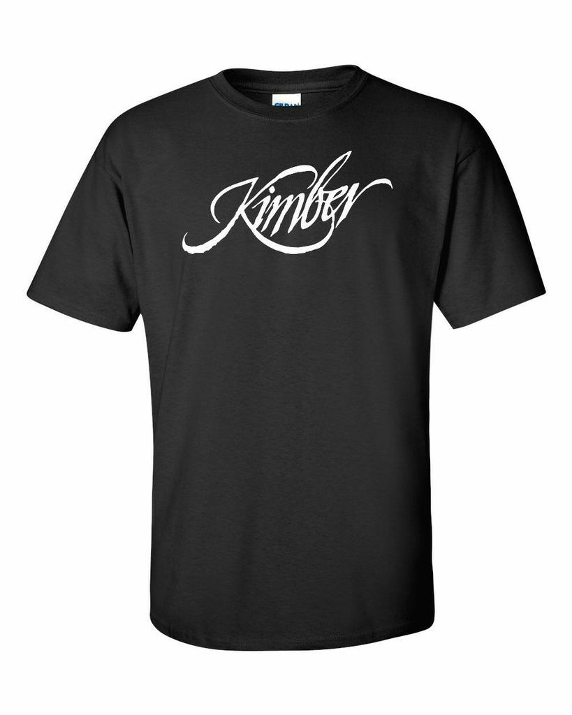 Kimber White Logo T-Shirt 2nd Amendment Pro Gun Brand Tee Firearms Pistol New