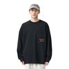 Li Ning Badfive Letter Print Loose Round Neck Long Sleeve Sweatshirt Unisex sweatshirt Black AWDT891-4