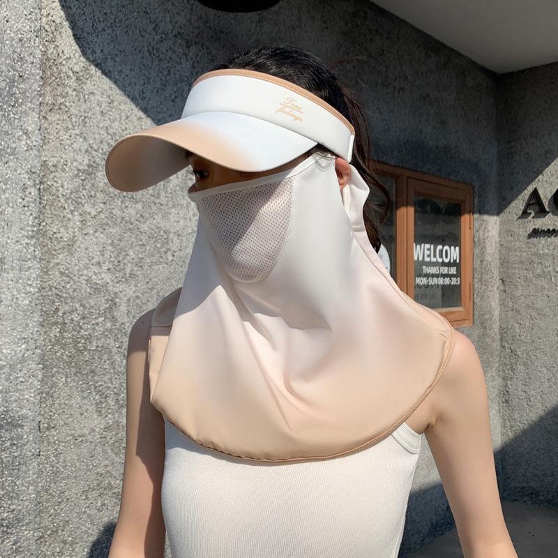 

Летняя новая шляпа женская универсальная защитная маска для лица шляпа с открытым верхом для улицы защита от солнца солнцезащитная шляпа спортивная бейсболка Average size