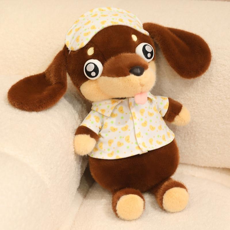 40CM Adorable Big Eyes Dachshund Plush Toy Soft Stuffed Animal Dog Doll Funny Dachshund Wear Clothes Doll Pet Puppy Gifts