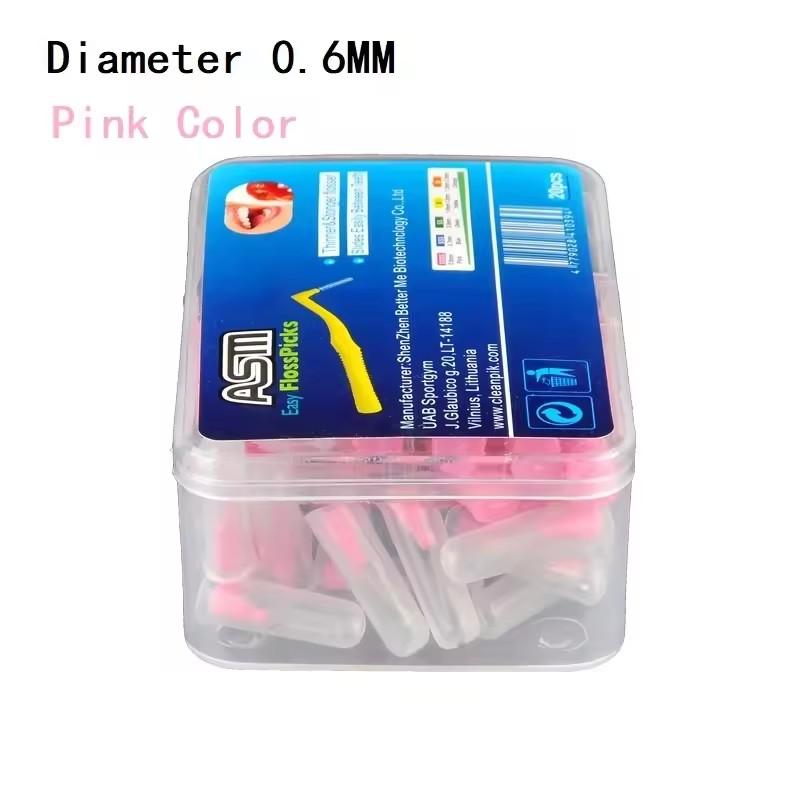 

20pcs/L Box L Shape Orthodontic Toothpick Push-Pull Interdental Brush Teeth Whitening Oral Hygiene Care Tooth Picks