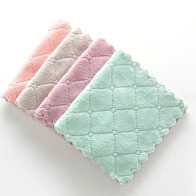 Super Absorbent Microfiber Kitchen Clean Cloths Non-stick Oil Rags Scouring Pad Cleaning Towel