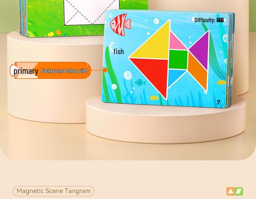 Magnetic Tangram Puzzle for Ages 3-6 - First Grade & Kindergarten Kids' Educational Toy