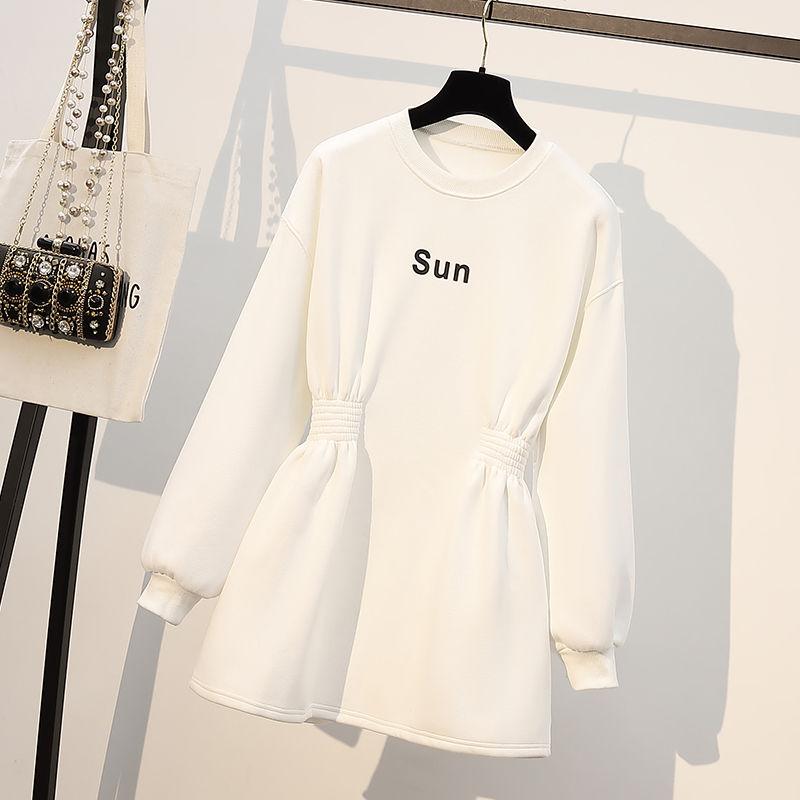 New Spring and Autumn Fashion Trend Simple Round Neck Letter Print Waist Shrinking Design Feeling Small Crowd Sweater