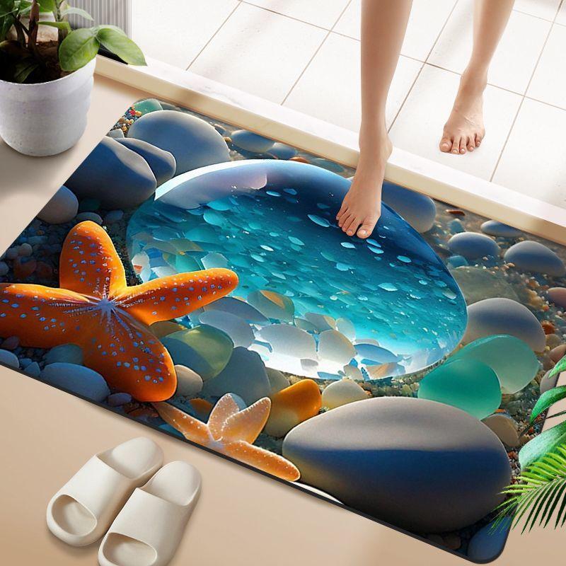 Home weiche Kieselalgenschlamm-Badezimmer-Bodenmatte, schnelltrocknend, wasserabsorbierend, rutschfeste Badezimmermatte, Toiletten-Toiletten-Fußmatte