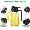 2in1 Oil Sprayer Glass Bottle for Cooking  Anti-leakage Olive Oil Storage Bottle for BBQ Air Fryer Salad Steak Kitchen Supplies