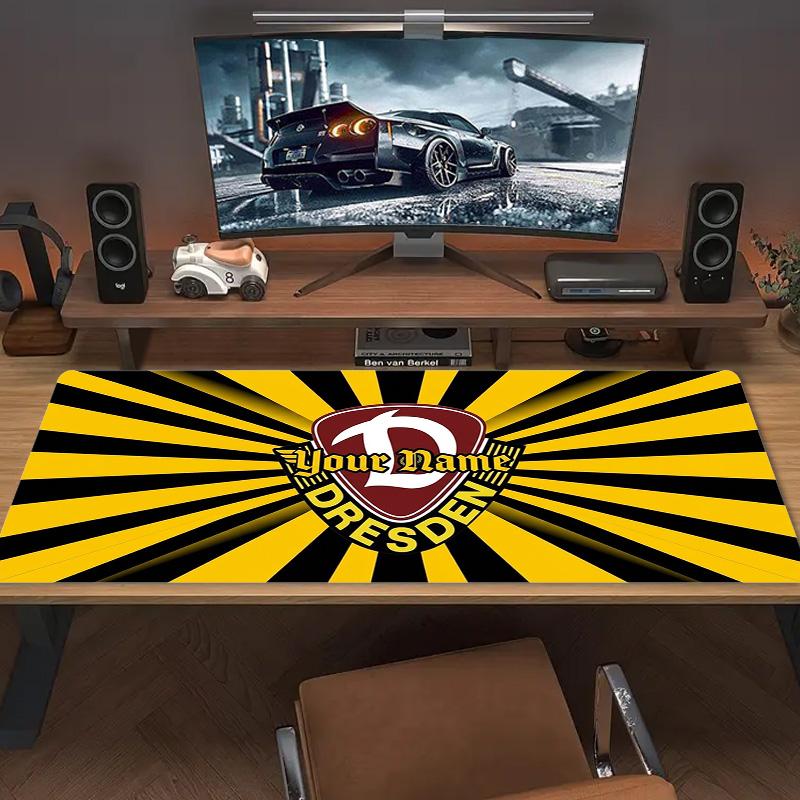 Dynamo Dresden Custom Name Large Size Mouse Pad Large Gaming Table Cushion Non-slip Laptop Tablet Big Mousepad XXL Mat Mini PC Playmat With Lock Edge