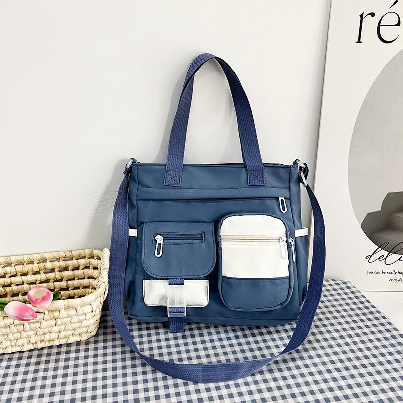 

A Large-capacity, Versatile, Instagram, Trendy Student Handbag for Class синий