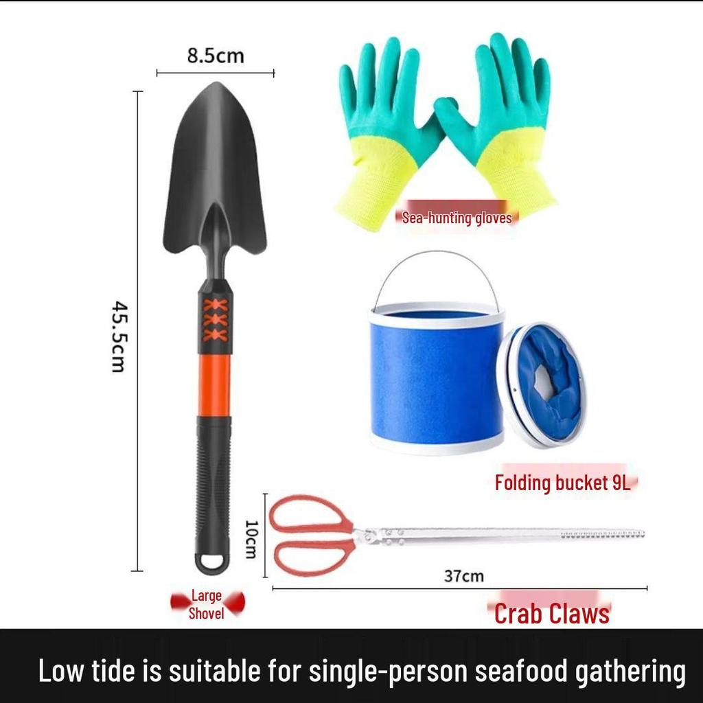 Tide-Chasing Beach Tool Set: Kids' Clam Diggers & Crab Catching Gear
