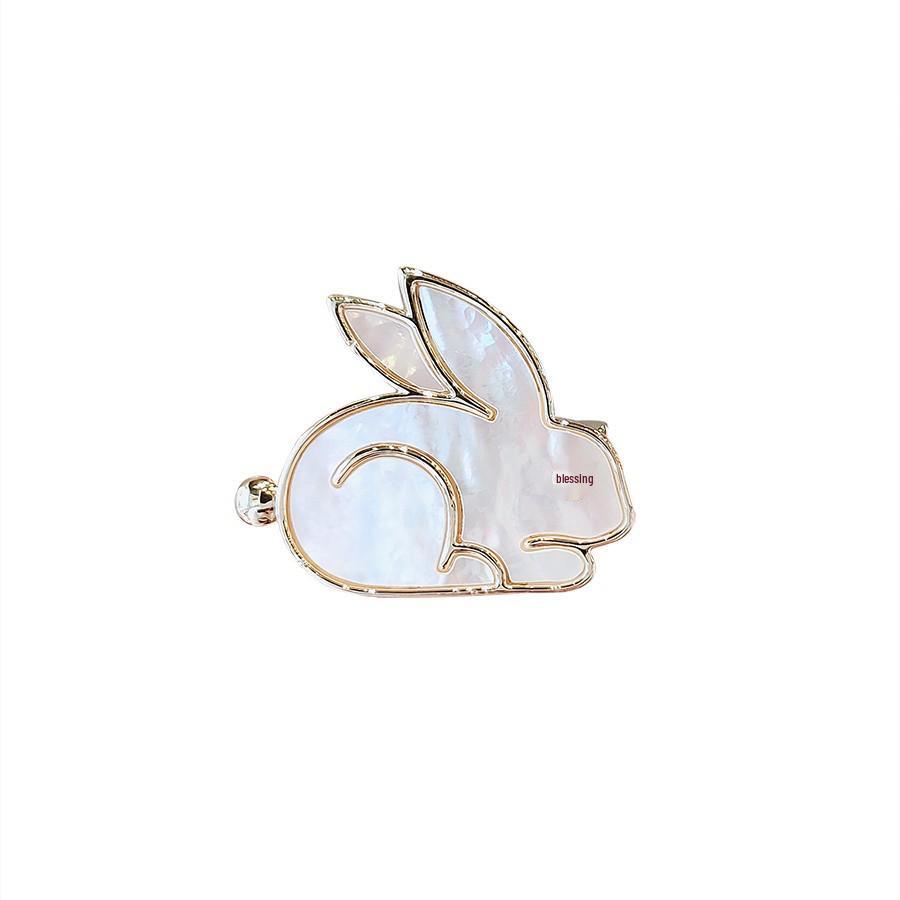 

Брошь Нефритовый кролик с красными глазами: Перламутровая брошь со знаками зодиака, элегантный подарок с белым кроликом на год рождения