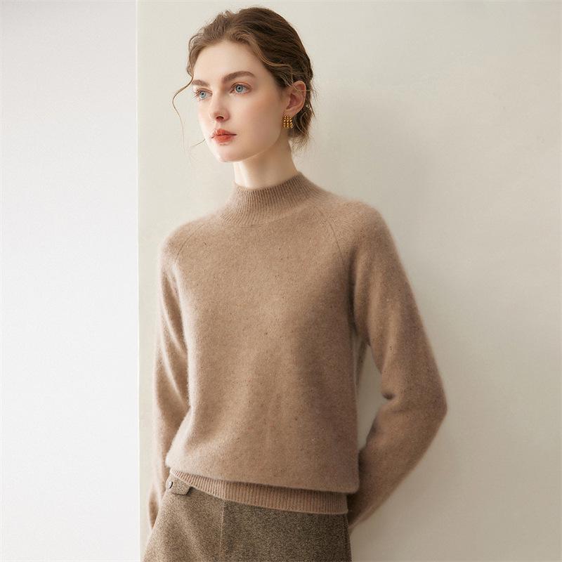 Autumn Winter Women's Cashmere Knit Turtleneck Pullover 
