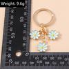Cute Enamel Daisy Keychain Flower Key Ring Pendants for Women Girls Handbag Decor DIY Handmade Jewelry Gifts