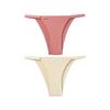 TERMEZY 2Pcs/Lot Women Sexy Ice Silk Panties Low-waist Seamless G String Lingerie Solid Half Hip Underwear