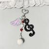 Cute Round Dot Stripe Music Note Star Keychain Acrylic Alloy Key Organiser Charm Versatile Decorative For Bag Wallet