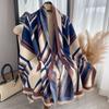 Imitation Cashmere Scarf Women'S Stripe Warm Scarf Air-Conditioned Room Shawl Double-Sided Multi-Purpose Factory