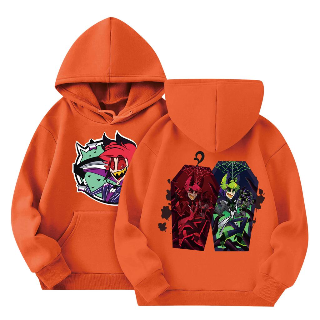 Child Fashion Lightweight Long Sleeve Pullover With Pockets Print Hoodie