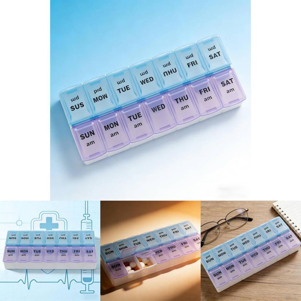 Modern Simplified Plastic Pill Box With Sealed Lids And Multigrid Storage For Daily Medication