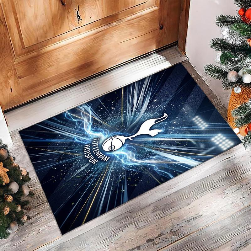 Tottenham Hotspur Bedrukte Flanellen Vloerkleed Antislip Zacht Polyester Vloerkleed Binnen Decoratie Mat voor Slaapkamer Woonkamer Bank
