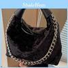 Trendy Velvet Crossbody Bag 2023 New Arrival Black Commuter Chain Dumpling Bag