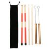Drum Stick Brush Set Jazz Retractable Metal Wire 5A Bamboo Rod 19 Beam Stick Plush Bag(Gold )