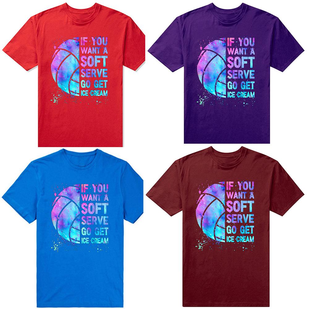 Funny Volleyball Teen If You Want A Soft Serve T Shirts Birthday Gifts Mens Clothing Fashion Casual Loose Oversized T Shirt