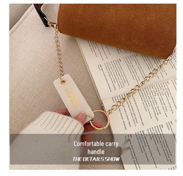 Korean Style Frosted Fabric Color Block Shoulder Bag - Autumn/Winter Fashion