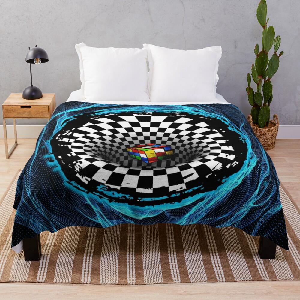 Color Rubik'S Cube Pattern Flannel Blanket Digital Printing Blanket Bedspread Leisure Sofa Blanket