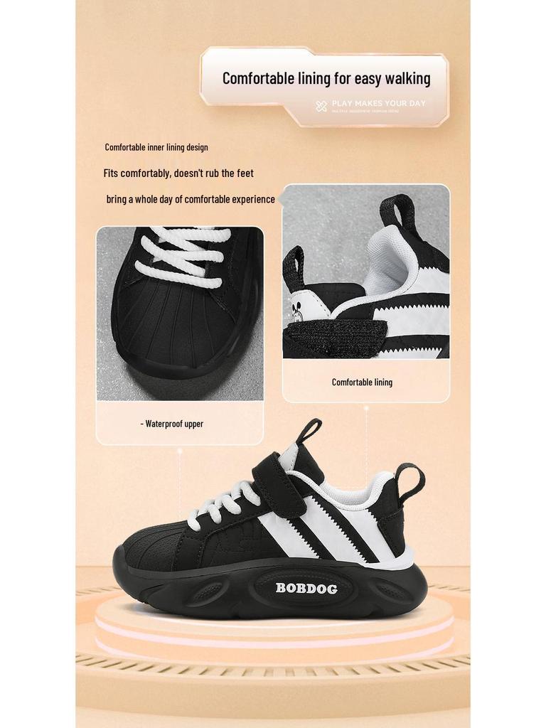 Babudou 2025 Autumn/Winter Boys' Leather Sports Loafers for Kids