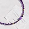 Natural Ice-Permeable Amethyst Gypsy Design Necklace Collarbone Chain Sweater Chain