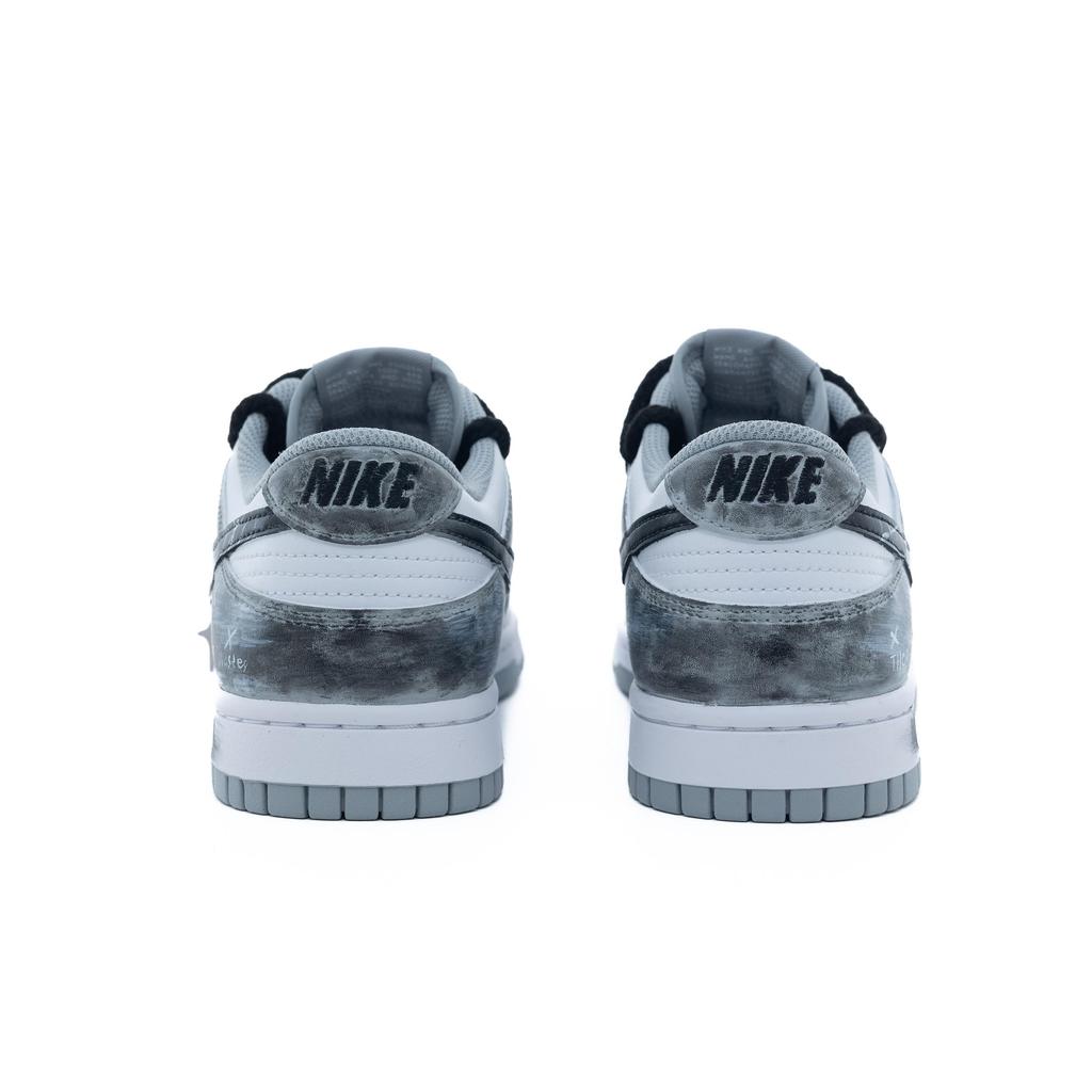 Nike Dunk Natural Graffiti Leather Abrasion Resistant Slip Resistant Low top Skateboard Shoes Unisex Gray Black HF5441-105(Team826-)