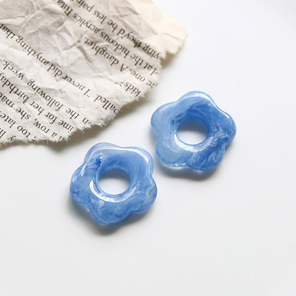 Resin Single Holes Flowers Charm Pendants Loose Charm Beads Hollow Five Petal Flower Bead Charm Jewelry Making Tool