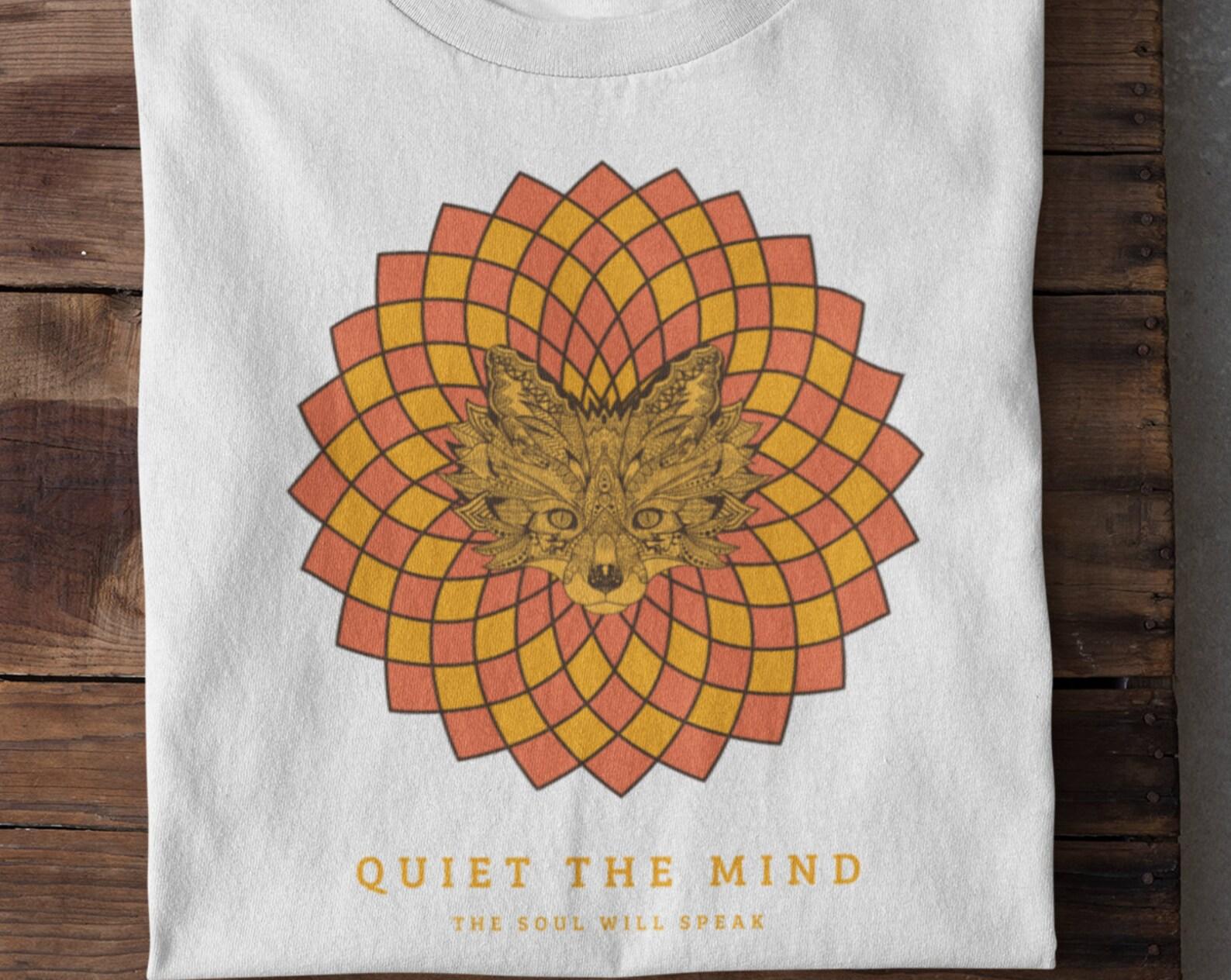 Mandala Fox T-shirt: Zen Yoga Sacred Geometry Design M