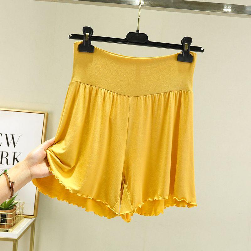 

Модальные шорты женские летние с высокой талией свободные больших размеров домашняя одежда пижамные шорты однотонные тонкие с широкими штанинами атлетичный стиль танцевальные штаны Yellow L (Recommendation 50.00 kg-60.00 kg