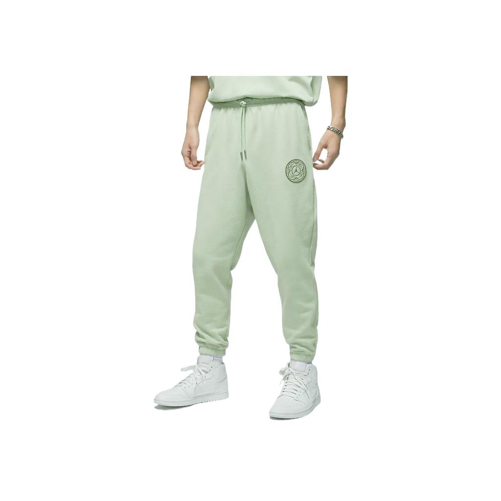 Jordan CNY Series Knit Fleece-Lined Loose Mid-Waist Drawstring Joggers Men Bottoms Green FB1454-343
