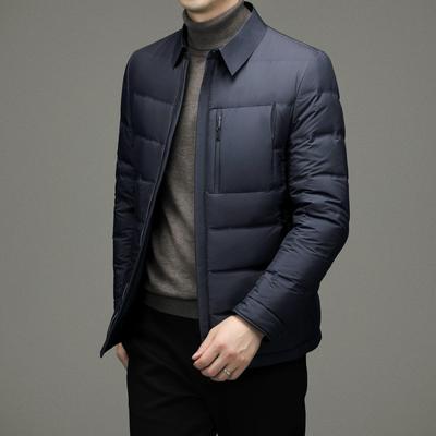 Neue Herbst- und Winter-Gänsedaunenjacke für Herren, einfache Revers-Daunenjacke, warme Gänsedaunenjacke