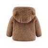 Children's Long-sleeved Plush Top with Hooded Baby Coat