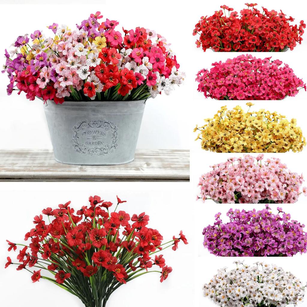 Artificial Flower Simulation Violet Outdoor Decoration UV Protective Fake Flower Simulation Flower Porch Decorative Flowers