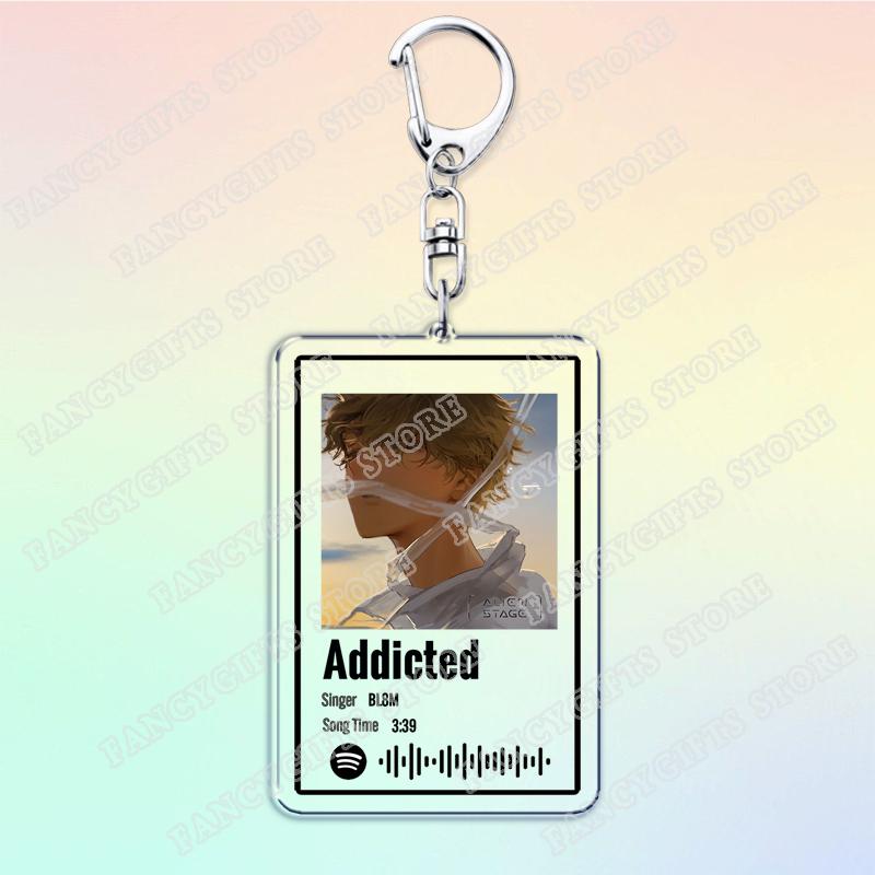 

Anime Alien Stage Original Soundtrack Keychain for Women Accessories Bag Cure Black Sorrow Music Songs Keying Jewelry Fans Gift
