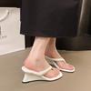 Summer 2025 New Wedge Flip Flops Women Footwear Open Toe Slides Comfort Concise Fashion High Heeled Sandals Ladies Slippers