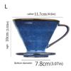 Heat Resistant Ceramic Drip Coffee Filter Handcrafted Blue Glazed Sophisticated Designs For Home Brewing