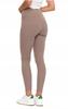 Women's Ribbed Leggings, Warm, High Waist, Fashionable, MORAJ S/M, Mocca