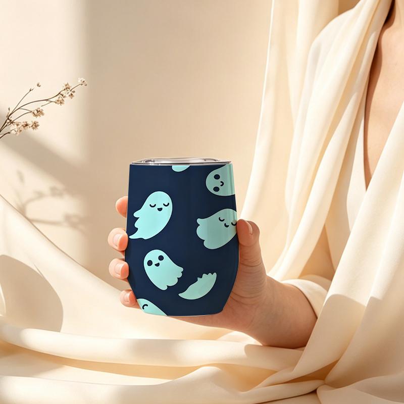 355ml Eggshell Cup Cute Ghost Element Mini Pocket Cup Insulated Water Cup Mini Stainless Cool Cup Car Portable Cup 355ml Eggshell Cup