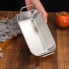 With Handle Korean Stainless Steel Plate Square Flat Dish Basket Snack Plate  Restaurant